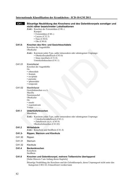 ICD-10-GM Version 2011 Systematisches Verzeichnis