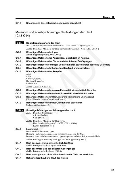 ICD-10-GM Version 2011 Systematisches Verzeichnis