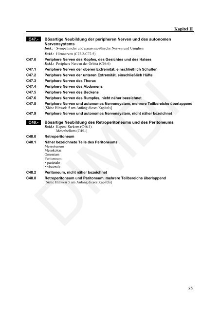 ICD-10-GM Version 2011 Systematisches Verzeichnis