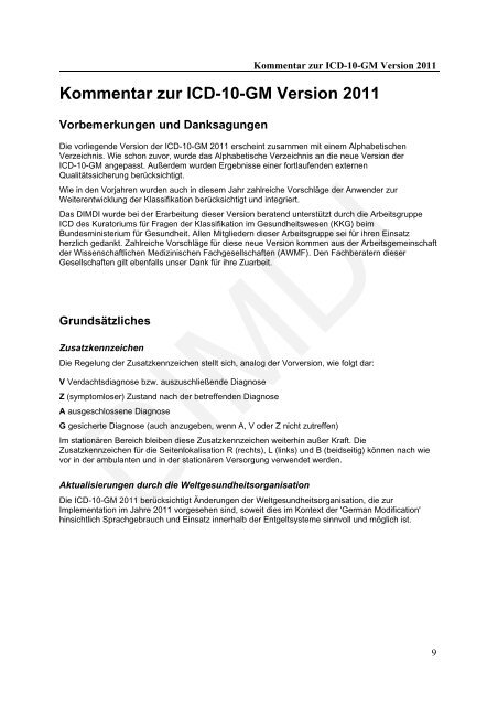 ICD-10-GM Version 2011 Systematisches Verzeichnis