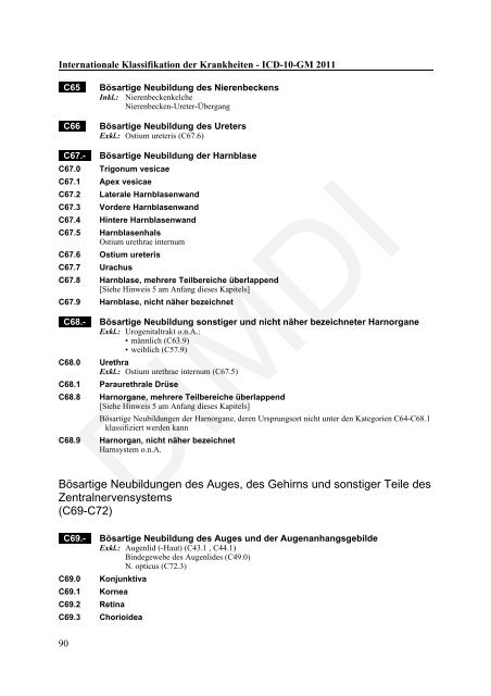 ICD-10-GM Version 2011 Systematisches Verzeichnis