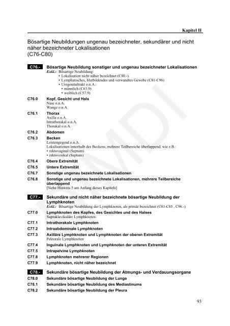 ICD-10-GM Version 2011 Systematisches Verzeichnis