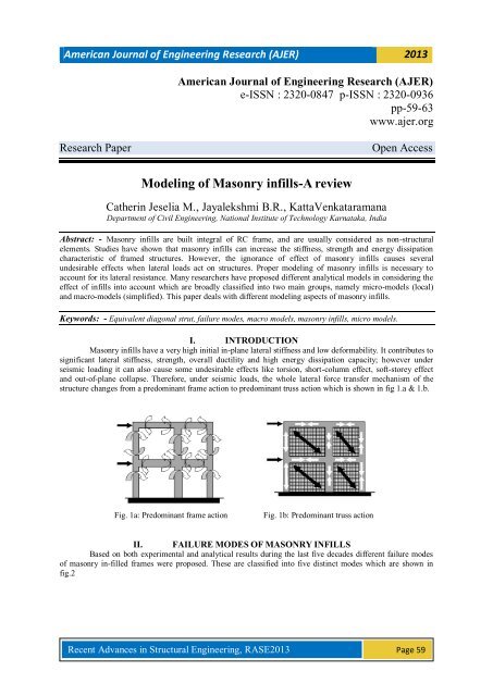 Modeling of Masonry infills-A review - American Journal of ...