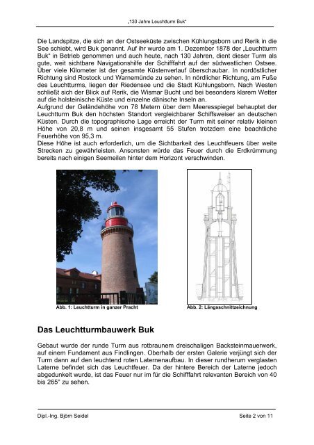 “130 Jahre Leuchtturm Buk“ - WSA Lübeck - Wasser- und ...