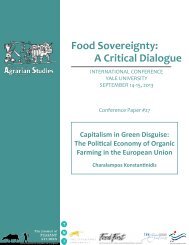 Food Sovereignty: A Critical Dialogue - Yale University