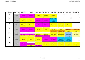 Stundenplan 2009-2010 - Jüdische Schule NOAM