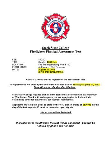 Stark State College Firefighter Physical Assessment Test