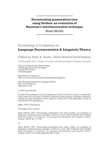 Language Documentation & Linguistic Theory - Hans Rausing ...