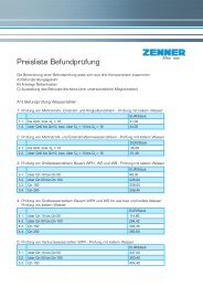 Preisliste Befundprüfung - Zenner