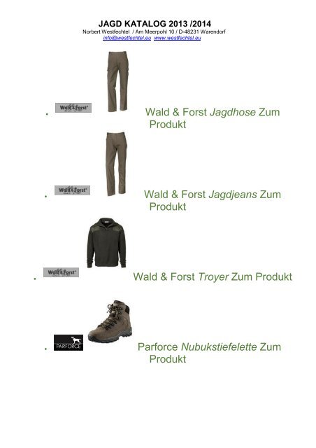 JAGD KATALOG 2013 /2014 - westoil