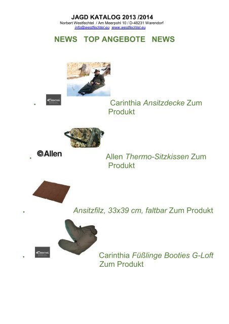 JAGD KATALOG 2013 /2014 - westoil