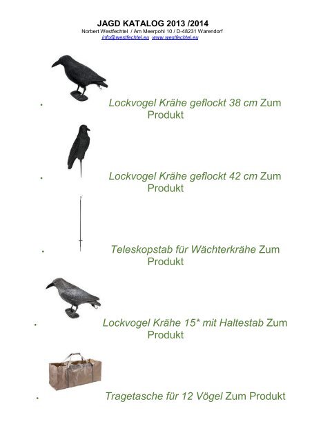 JAGD KATALOG 2013 /2014 - westoil