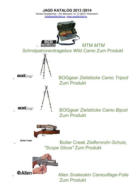 JAGD KATALOG 2013 /2014 - westoil