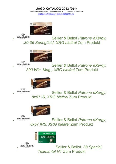 JAGD KATALOG 2013 /2014 - westoil