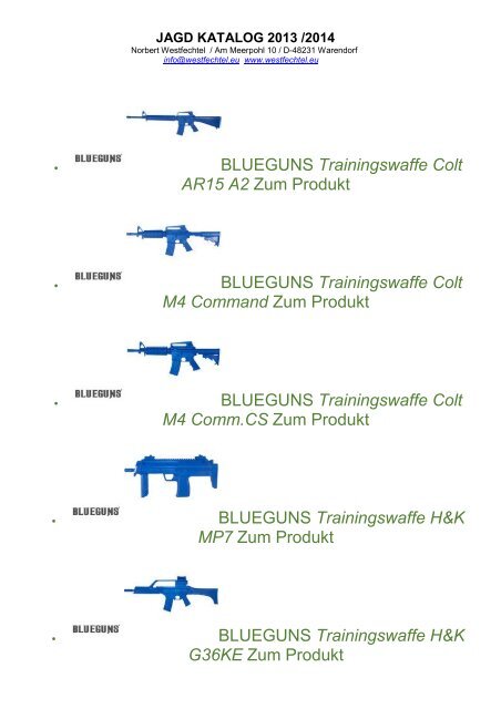 JAGD KATALOG 2013 /2014 - westoil