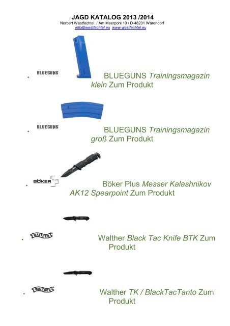 JAGD KATALOG 2013 /2014 - westoil