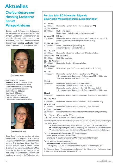 BSV-Welle Ausgabe 4 / 2013 - 105. Ausgabe - Bayerischer ...