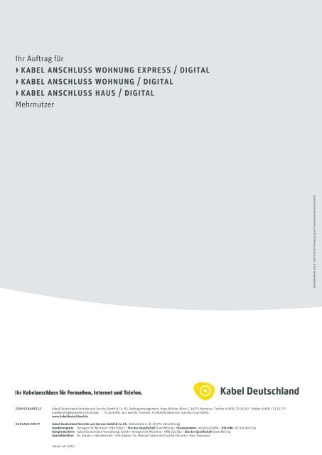 Kabel Anschluss Wohnung Express Digital Kabel Anschluss
