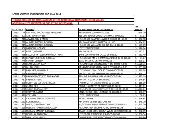 larue county delinquent tax bills 2011 - Larue County Clerk