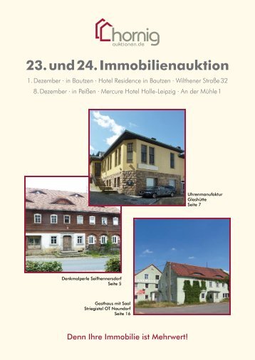 23. und 24. Immobilienauktion - HORNIG Auktionen