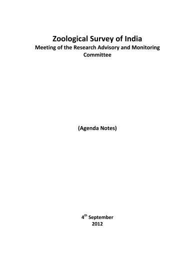 RAMC Agenda Notes - Zoological Survey of India