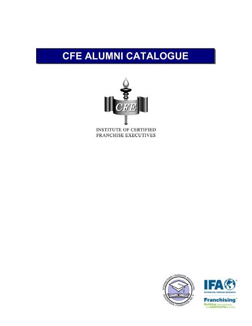 Cfe Alumni Catalogue International Franchise Association