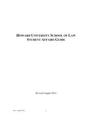 Student Affairs Guide - Howard University School of Law