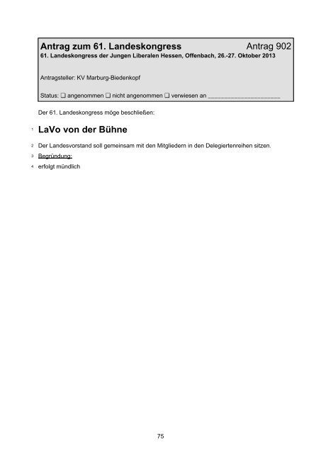 Antrag zum 61. Landeskongress - Junge Liberale Hessen