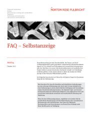 FAQ – Selbstanzeige - Norton Rose