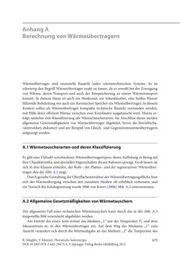 Anhang A Berechnung von Wärmeübertragern - Springer