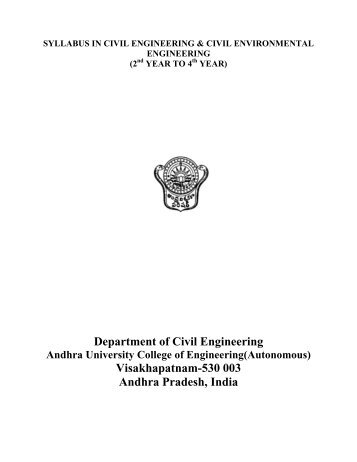 Department of Civil Engineering Visakhapatnam ... - Andhra University