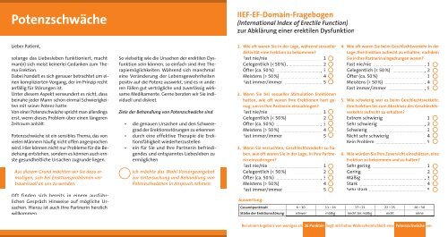 Potenzschwäche IIEF-EF-Fragebogen