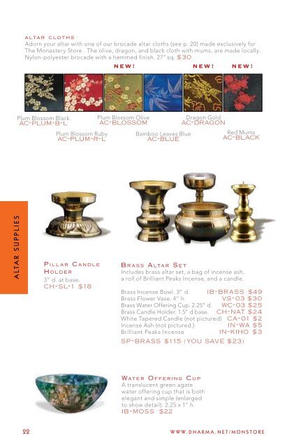 2013 Fall-Winter Monastery Store Catalog - Dharma Communications