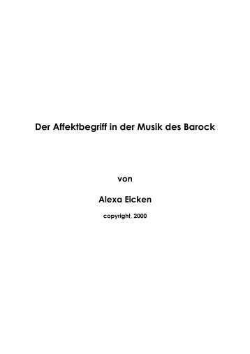 Der Affektbegriff in der Musik des Barock - Les-joyeux.de