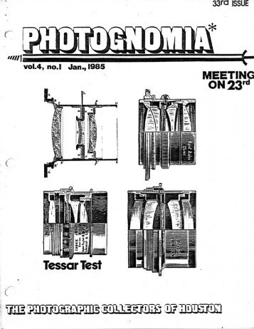 How to tell a Tessar from a Triplet - Rick Oleson