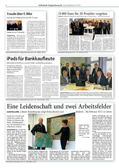 Geschäftsbericht 2012 - Volksbank Cloppenburg eG