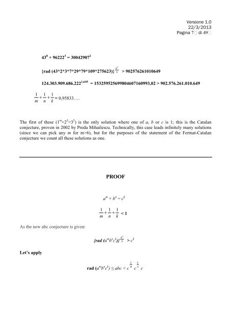 proof of fermat-catalan conjecture through the ... - Nardelli - Xoom.it