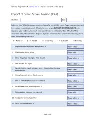 Impact of Events Scale (Revised) - Serenity Programme