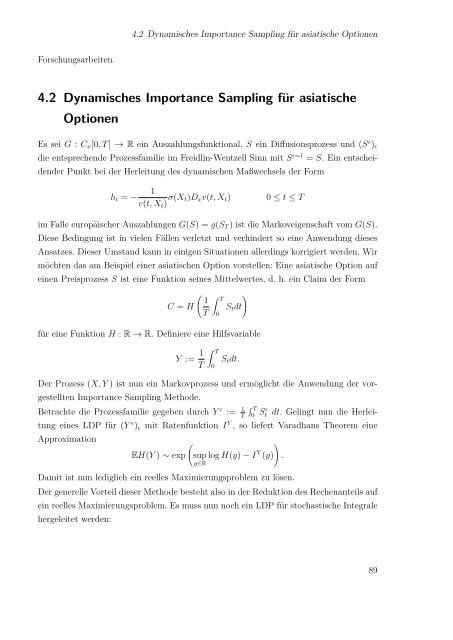 Importance Sampling für Diffusionsprozesse mit Anwendungen in ...