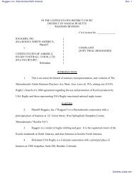 COMPLAINT against United States of America Rugby ... - Justia