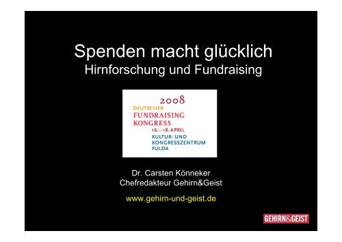 Spenden macht glücklich