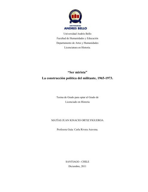 “Ser mirista” La construcción política del militante, 1965-1973.