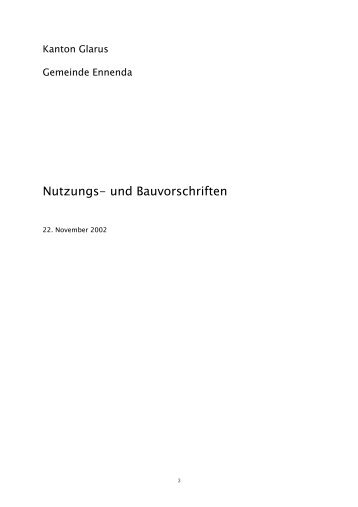 Nutzungs- und Bauvorschriften - Gemeinde Glarus