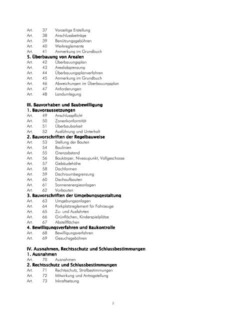 Nutzungs- und Bauvorschriften - Gemeinde Glarus