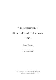 A reconstruction of Schiereck's table of squares (1827)