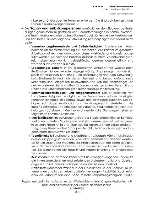 Studienreglement und allgemeine Geschäftsbedingungen - Berner ...