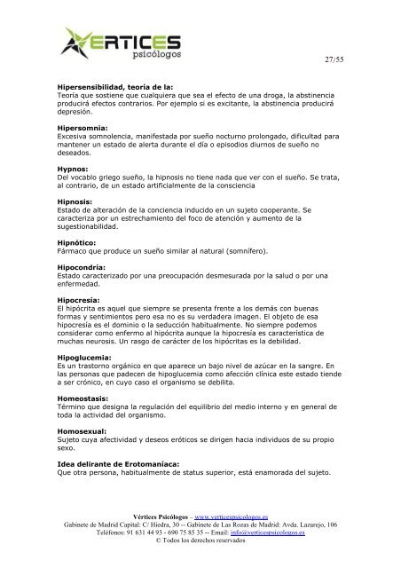 Diccionario de psicología - Vertices Psicologos Las Rozas