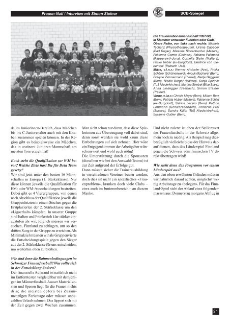 SCB Jubiläumsschrift 1998 - Sportclub Burgdorf