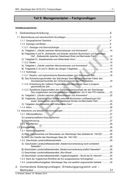 Teil II: Managementplan – Fachgrundlagen - Landkreis Starnberg