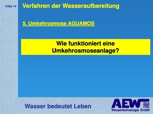 Bedeutung der Wasserqualität für die Reinigung v ... - akipev.de